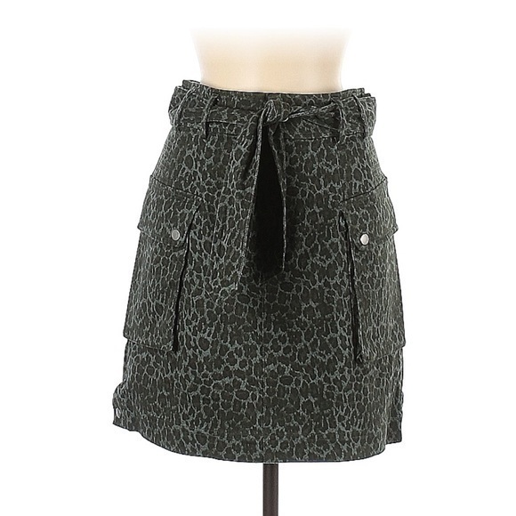Marissa Webb Green Leopard Skirt (Size 6) - Picture 2 of 8